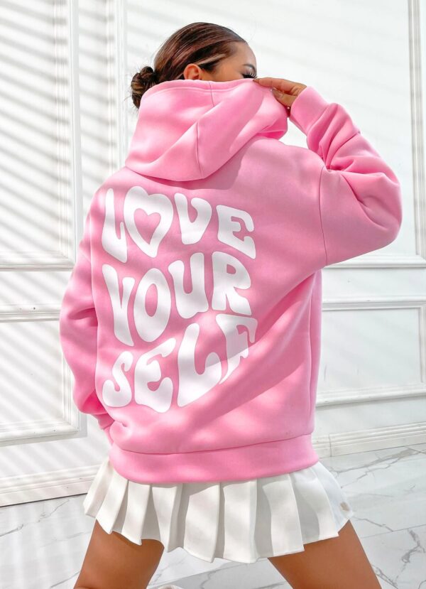 Love Yourself Mint Pink Hoodie - Image 2