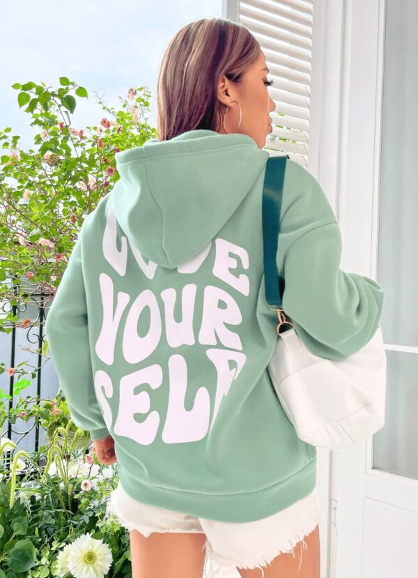 Love Yourself Mint Green Hoodie - Image 4