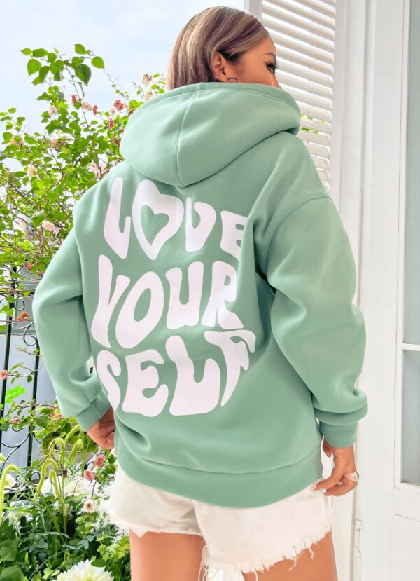 Love Yourself Mint Green Hoodie - Image 3