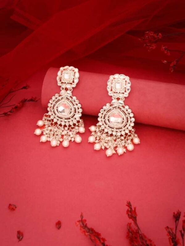 WHITE GOLD TRANDING BOLLYWOOD STYLE DROP & DANGLERS EARRING FOR GIRLS & WOMEN - Image 3