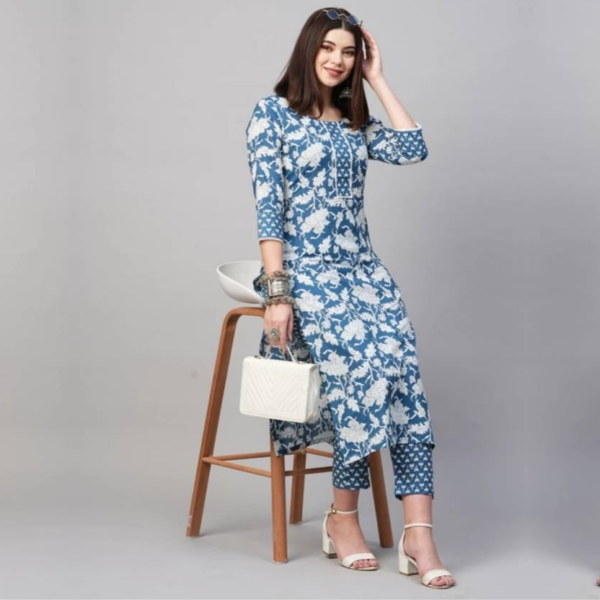 Women Viscose Rayon Kurta Pant Set