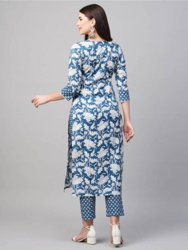 Women Viscose Rayon Kurta Pant Set - Image 3